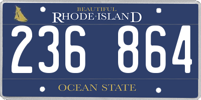 RI license plate 236864