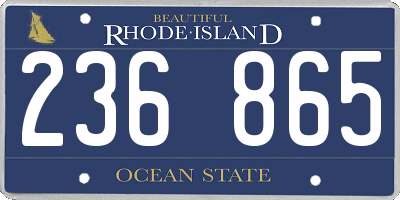 RI license plate 236865