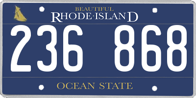 RI license plate 236868