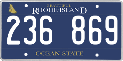 RI license plate 236869
