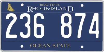 RI license plate 236874