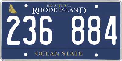 RI license plate 236884