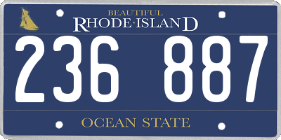 RI license plate 236887