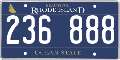 RI license plate 236888