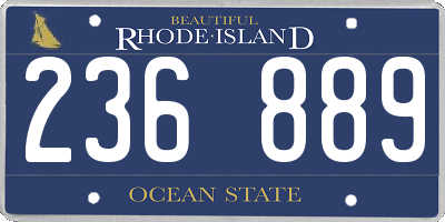 RI license plate 236889