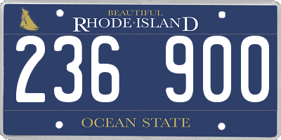 RI license plate 236900