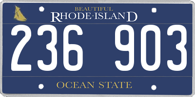 RI license plate 236903
