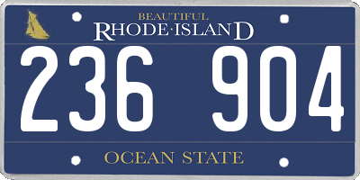 RI license plate 236904