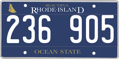 RI license plate 236905