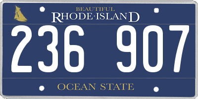 RI license plate 236907