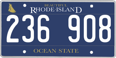 RI license plate 236908