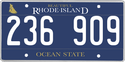 RI license plate 236909