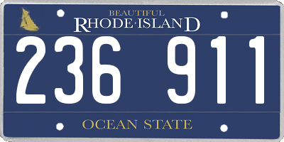 RI license plate 236911