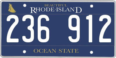 RI license plate 236912