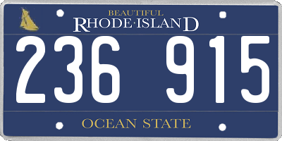 RI license plate 236915