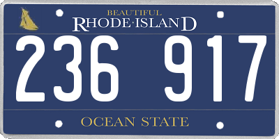RI license plate 236917