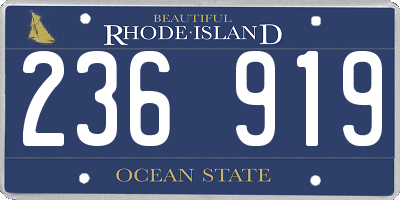 RI license plate 236919