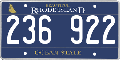 RI license plate 236922