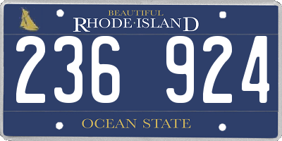 RI license plate 236924