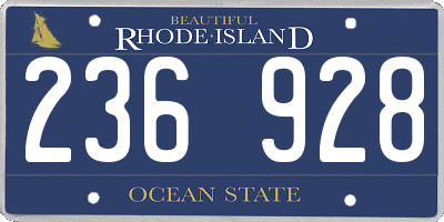 RI license plate 236928