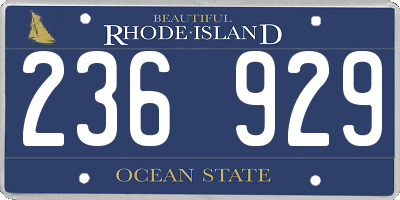 RI license plate 236929
