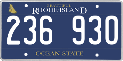 RI license plate 236930