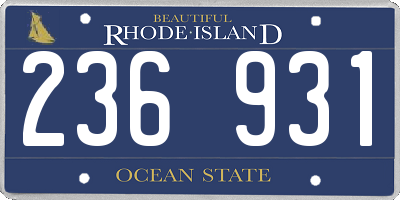 RI license plate 236931