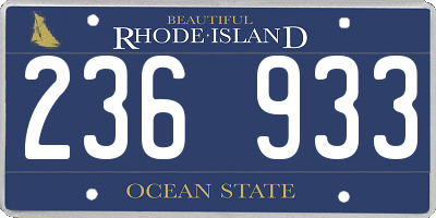RI license plate 236933