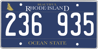 RI license plate 236935