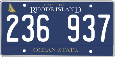 RI license plate 236937