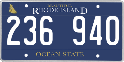 RI license plate 236940
