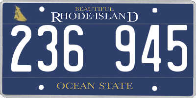 RI license plate 236945