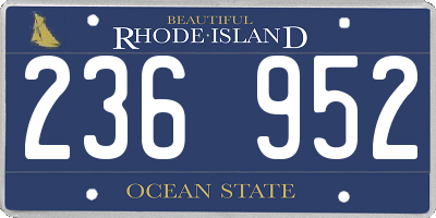 RI license plate 236952