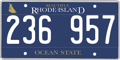 RI license plate 236957