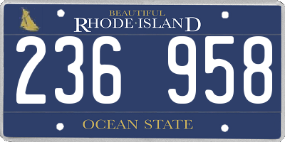 RI license plate 236958