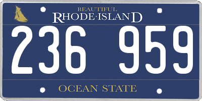 RI license plate 236959