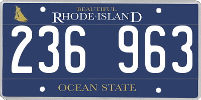 RI license plate 236963