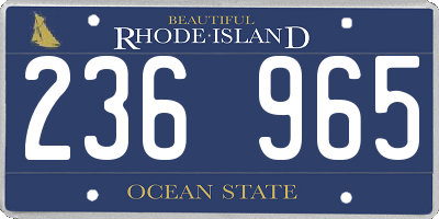RI license plate 236965