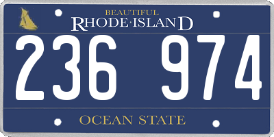 RI license plate 236974