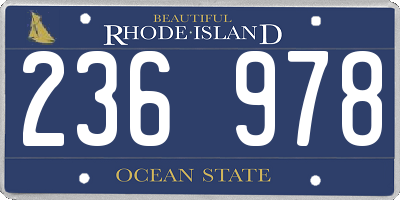 RI license plate 236978
