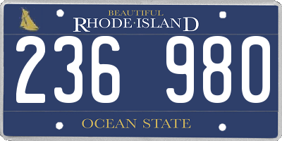 RI license plate 236980