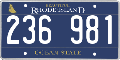 RI license plate 236981