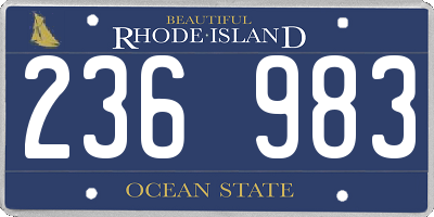 RI license plate 236983