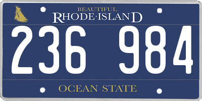 RI license plate 236984