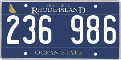 RI license plate 236986