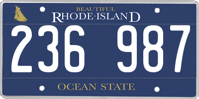 RI license plate 236987
