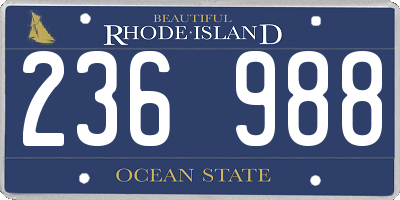 RI license plate 236988