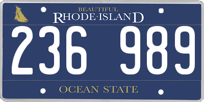 RI license plate 236989