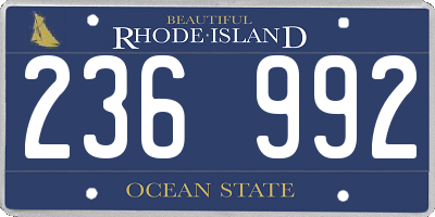 RI license plate 236992