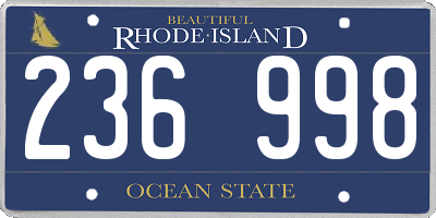 RI license plate 236998